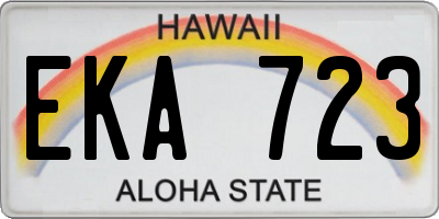 HI license plate EKA723