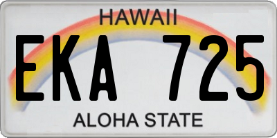 HI license plate EKA725