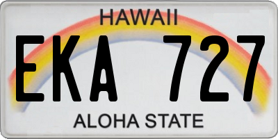 HI license plate EKA727