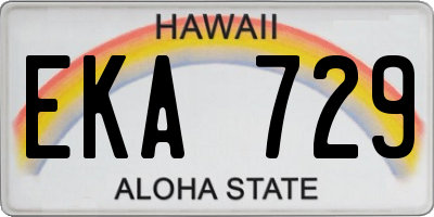 HI license plate EKA729