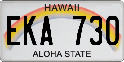 HI license plate EKA730