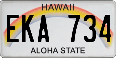 HI license plate EKA734