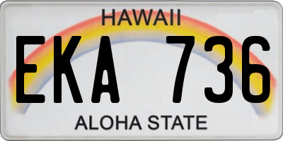HI license plate EKA736