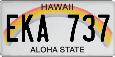 HI license plate EKA737