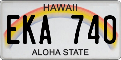 HI license plate EKA740