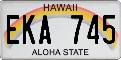 HI license plate EKA745
