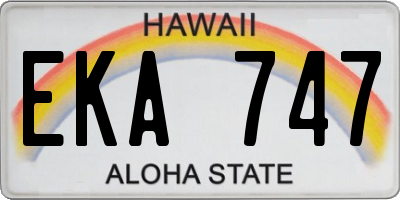 HI license plate EKA747