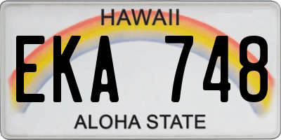 HI license plate EKA748