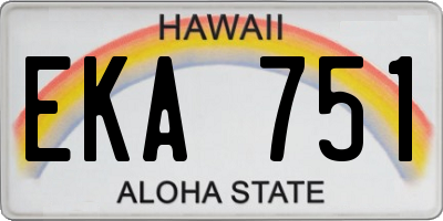 HI license plate EKA751