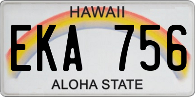 HI license plate EKA756