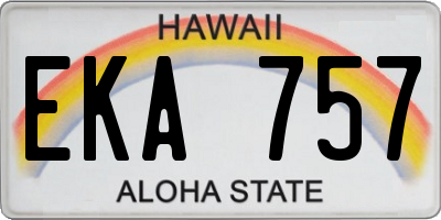 HI license plate EKA757