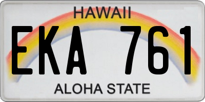 HI license plate EKA761