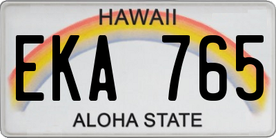 HI license plate EKA765