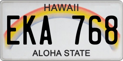 HI license plate EKA768