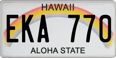 HI license plate EKA770
