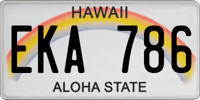 HI license plate EKA786