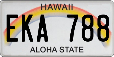 HI license plate EKA788