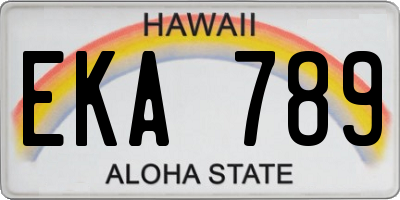 HI license plate EKA789