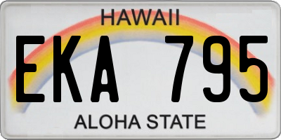 HI license plate EKA795