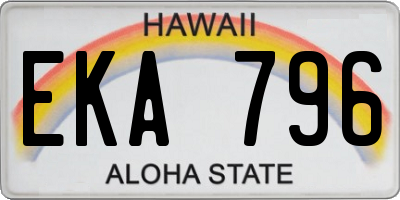 HI license plate EKA796