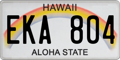 HI license plate EKA804