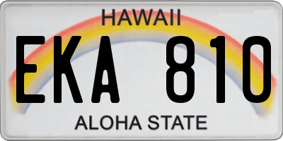 HI license plate EKA810