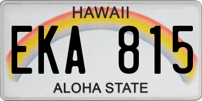 HI license plate EKA815