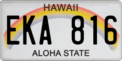HI license plate EKA816