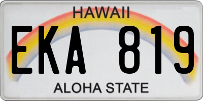 HI license plate EKA819