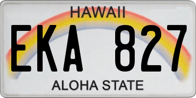 HI license plate EKA827