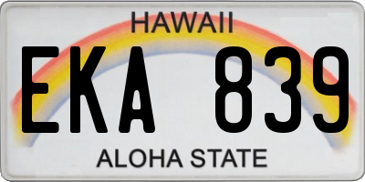 HI license plate EKA839