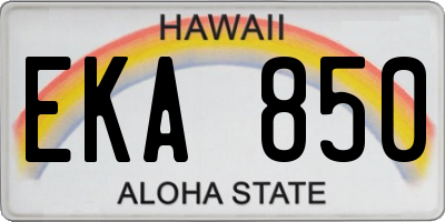 HI license plate EKA850
