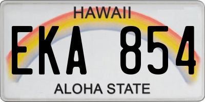 HI license plate EKA854