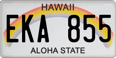HI license plate EKA855