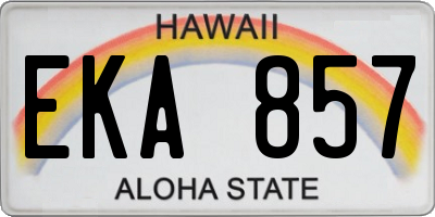 HI license plate EKA857