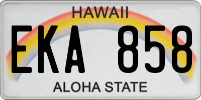 HI license plate EKA858