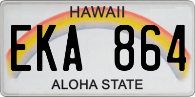 HI license plate EKA864