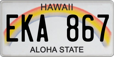 HI license plate EKA867