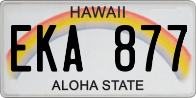 HI license plate EKA877