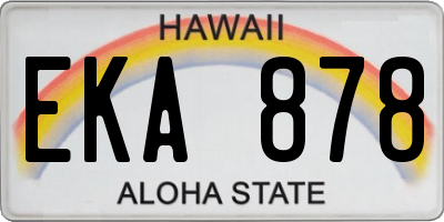 HI license plate EKA878