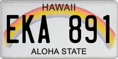 HI license plate EKA891