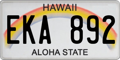 HI license plate EKA892