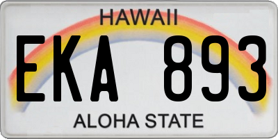 HI license plate EKA893