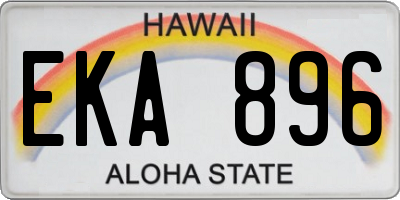 HI license plate EKA896