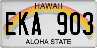 HI license plate EKA903