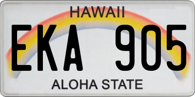 HI license plate EKA905