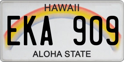 HI license plate EKA909