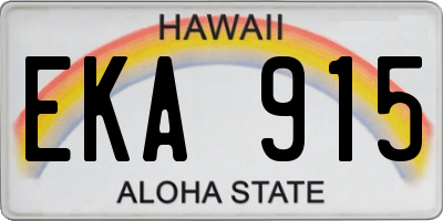 HI license plate EKA915