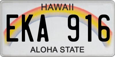 HI license plate EKA916