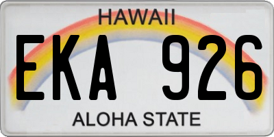 HI license plate EKA926